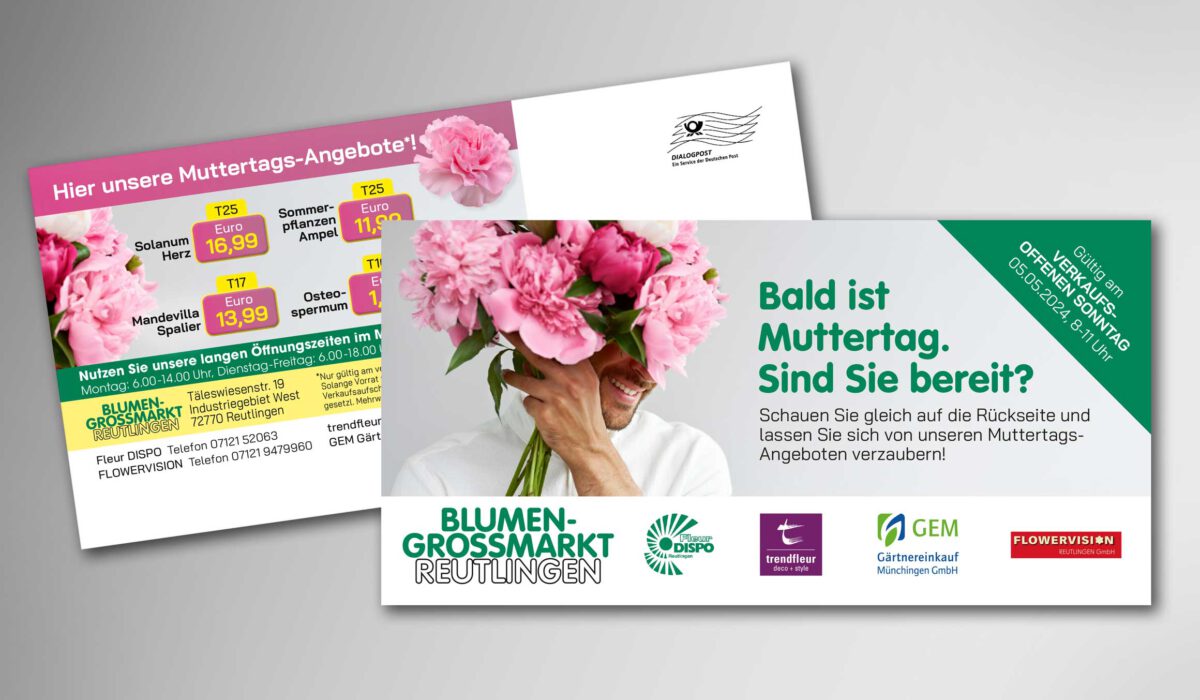 Blumen-Großmarkt RT - Postkarten-Mailing