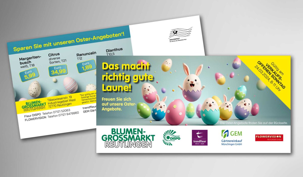 Blumen-Großmarkt RT - Postkarten-Mailing