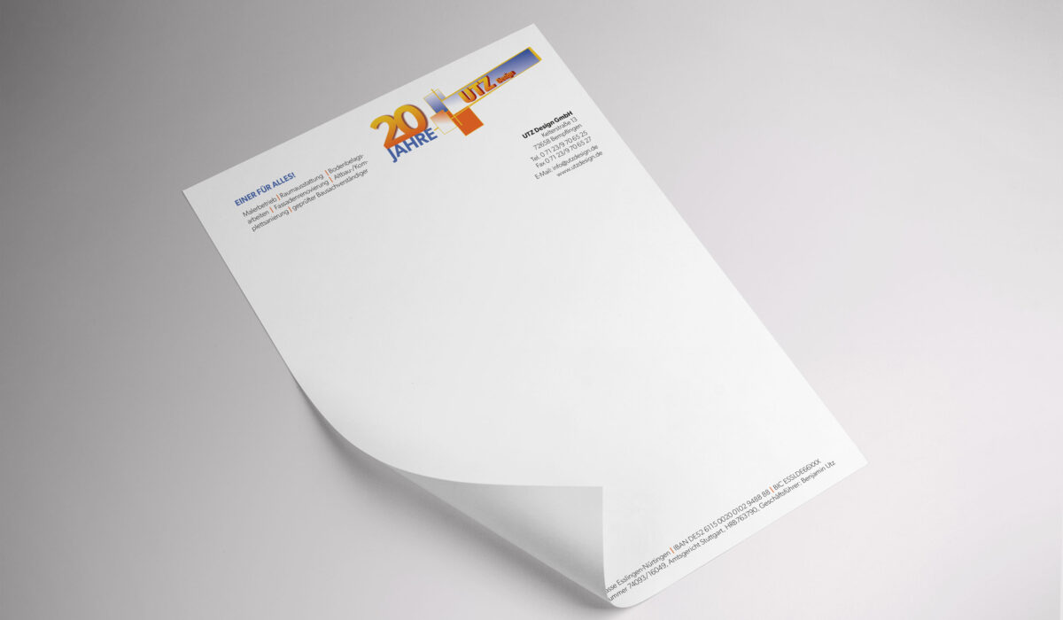 UTZ Design - Briefbogen
